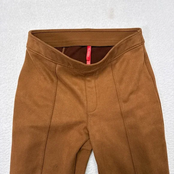 Spanx High Waisted Faux Suede Flare Pants Size Small Camel Brown Country Western - Picture 6 of 11